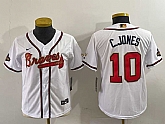 Youth Atlanta Braves #10 Chipper Jones 2022 White Gold World Series Champions Cool Base Stitched Jersey,baseball caps,new era cap wholesale,wholesale hats